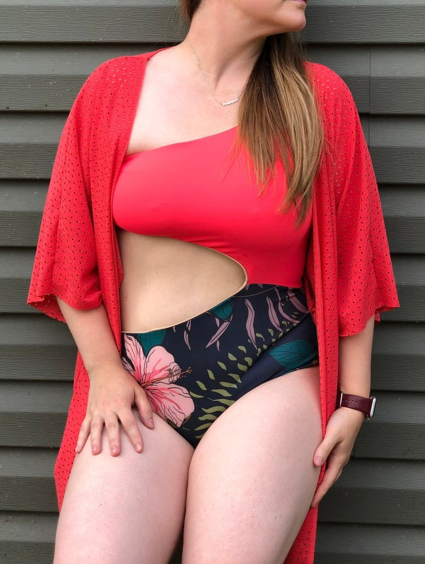 Eyelet Knit | Coral - Fabric + Flow Textile Co.