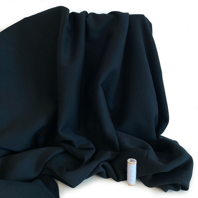 Fleece Knit | Cotton - Black - Fabric + Flow Textile Co.