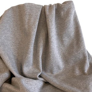Fleece Knit | Cotton - Light Melange Grey - Fabric + Flow Textile Co.