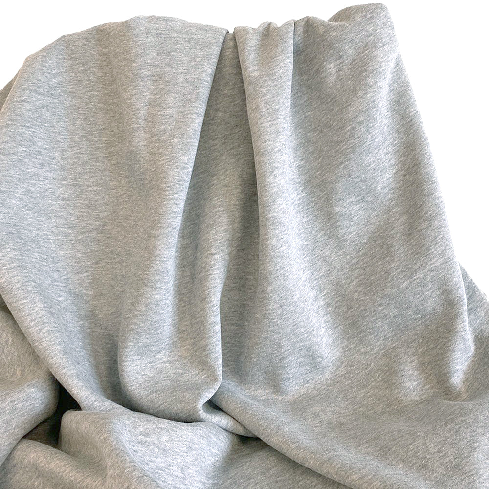 Fleece Knit | Cotton - Light Melange Grey