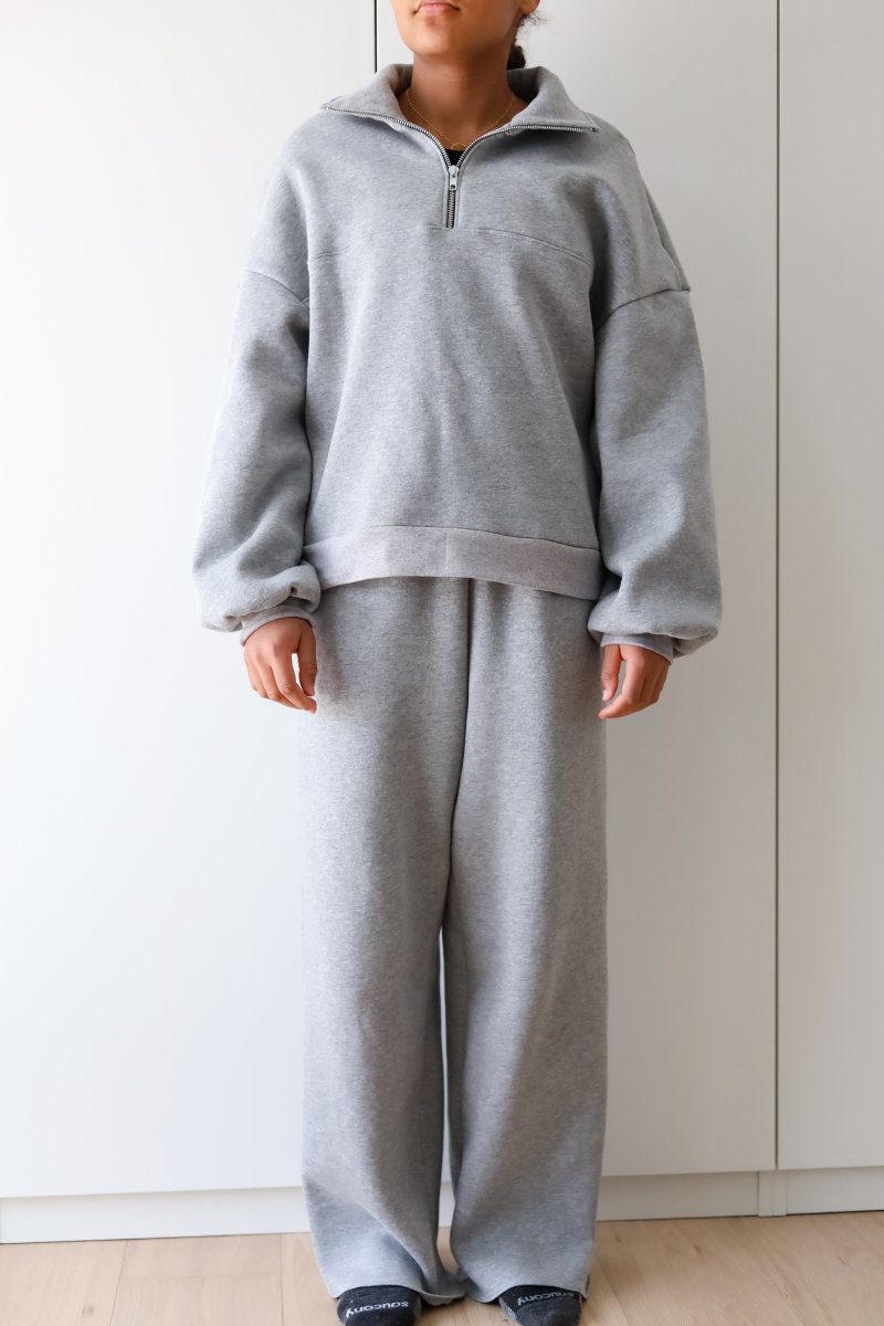 Fleece Knit | Cotton - Light Melange Grey - Fabric + Flow Textile Co.