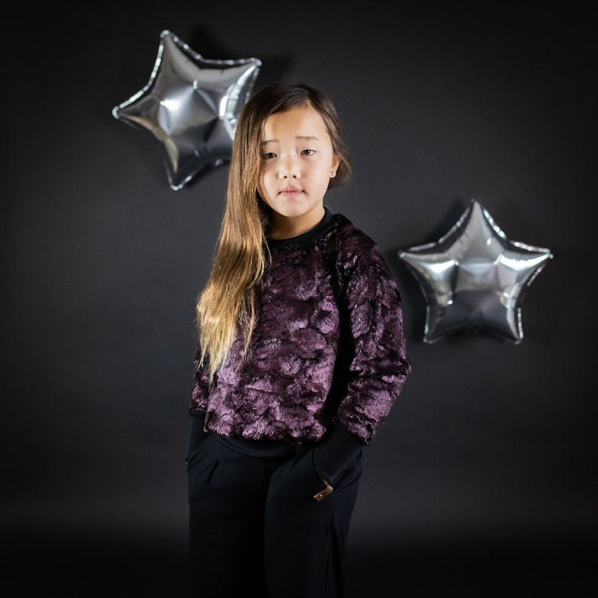 Fur Faux | Purple Night | Remnant - 0.75m+ - Fabric + Flow Textile Co.