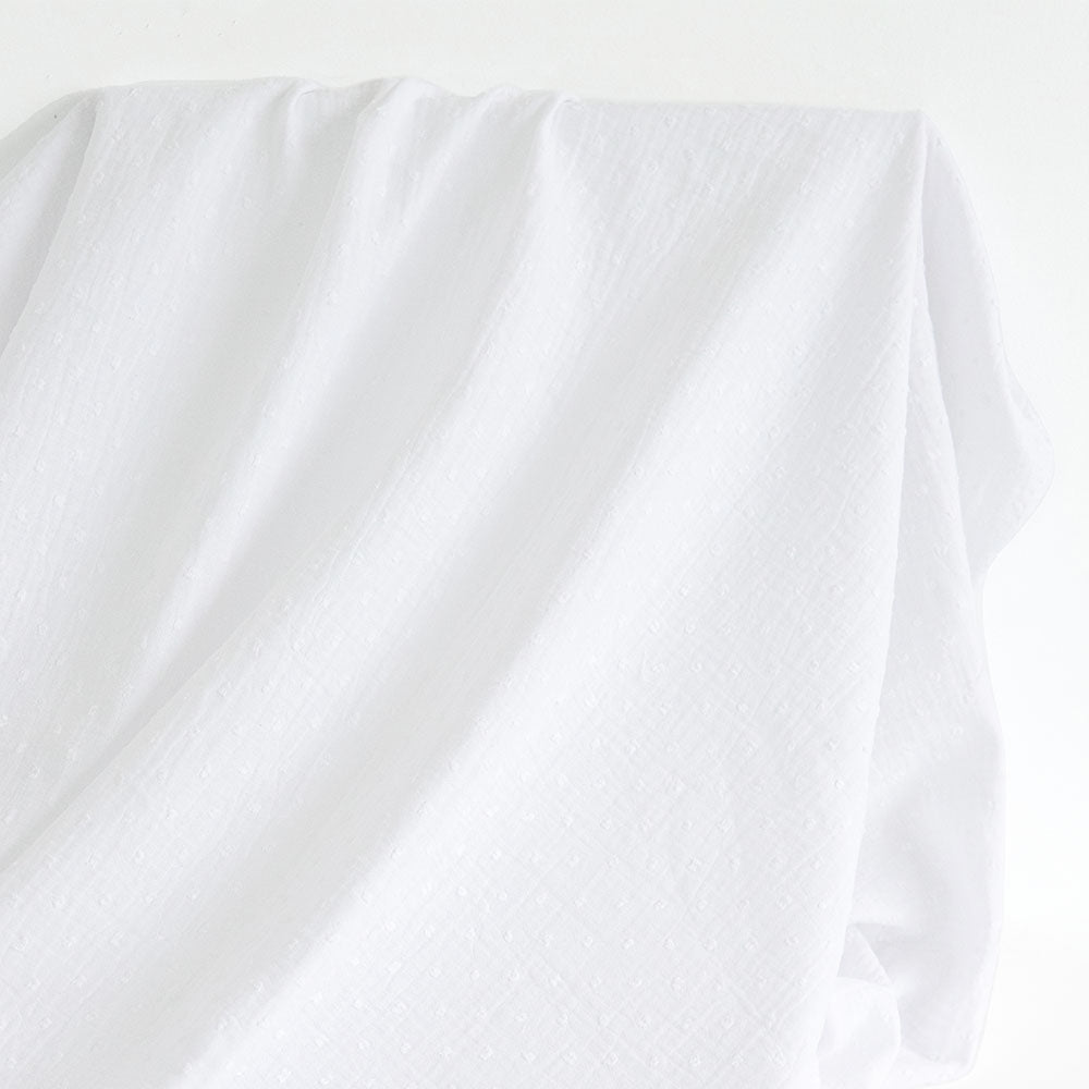 Gauze Cotton | Swiss Dot - White - Fabric + Flow Textile Co.