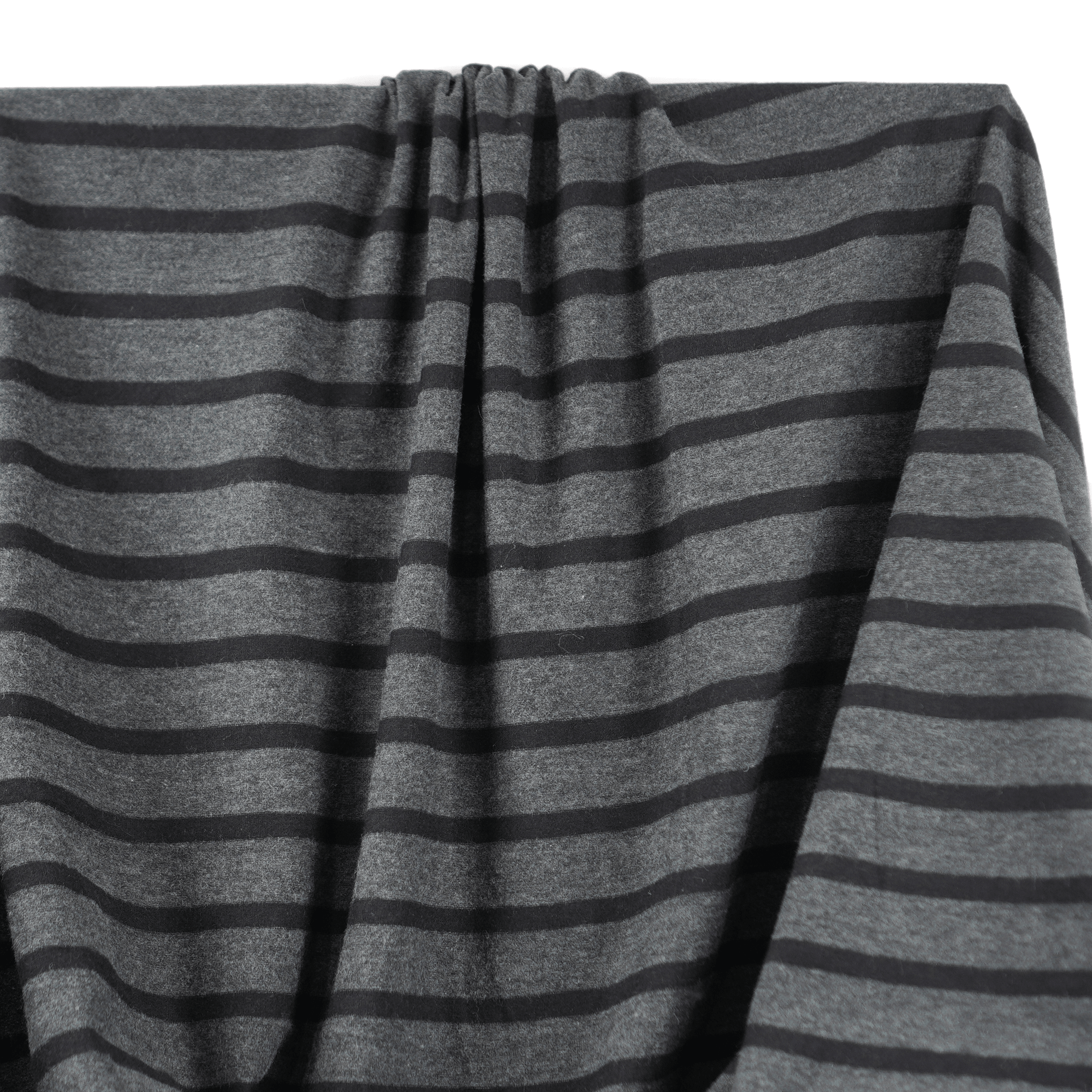 Jersey | Bamboo - Charcoal + Black Stripe - Fabric + Flow Textile Co.