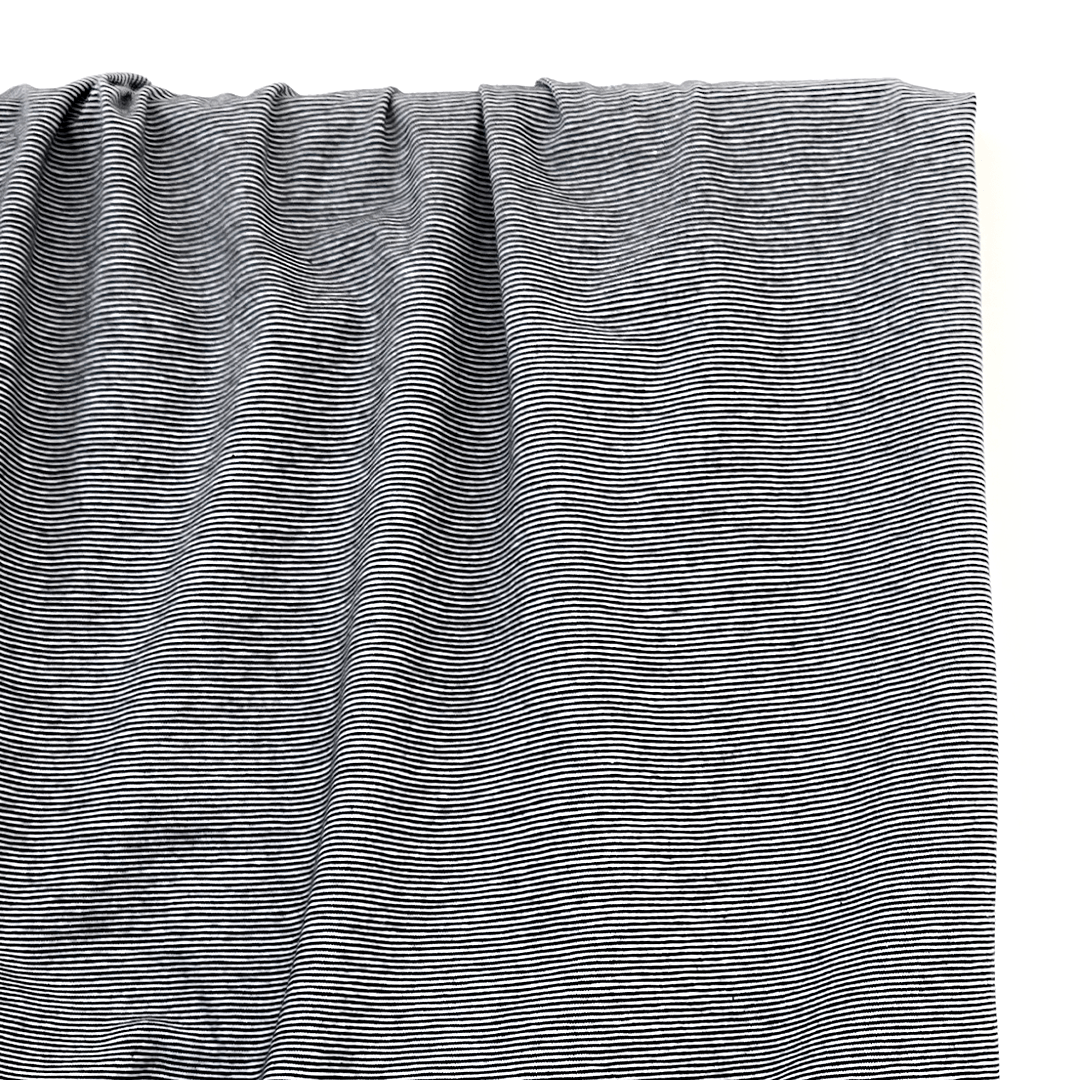 Jersey | Cotton - Navy Pinstripe - Fabric + Flow Textile Co.