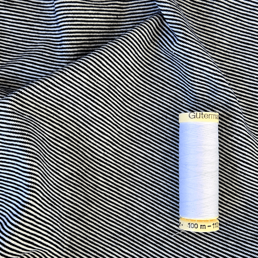 Jersey | Cotton - Navy Pinstripe - Fabric + Flow Textile Co.