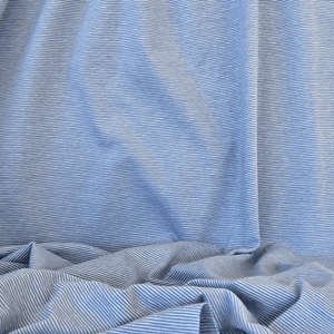 Jersey | Cotton - Tidal Blue Pinstripe - Fabric + Flow Textile Co.