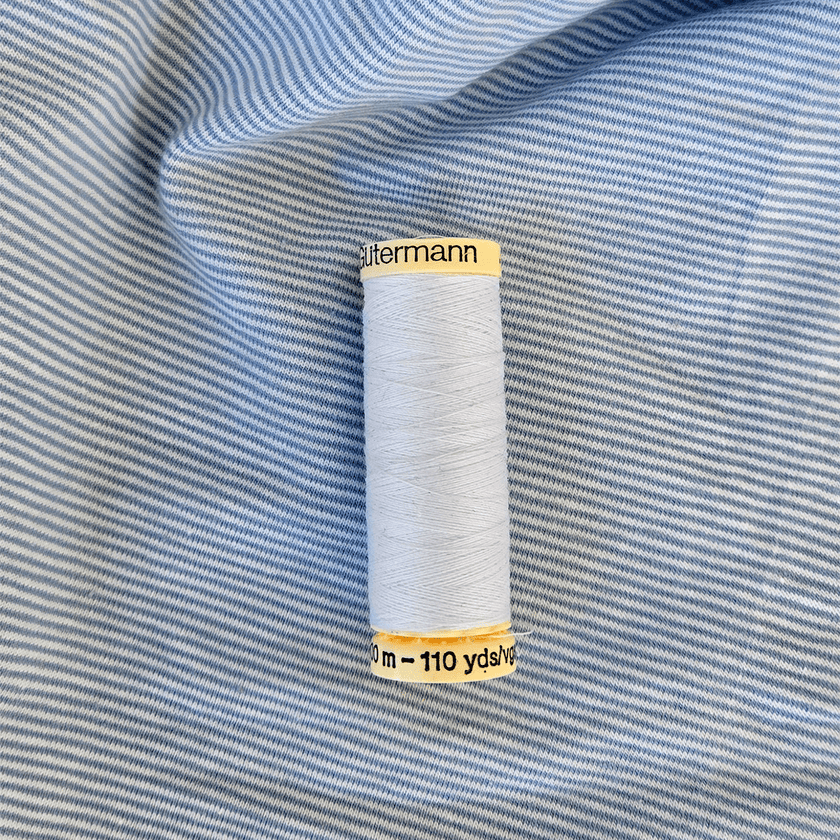Jersey | Cotton - Tidal Blue Pinstripe - Fabric + Flow Textile Co.