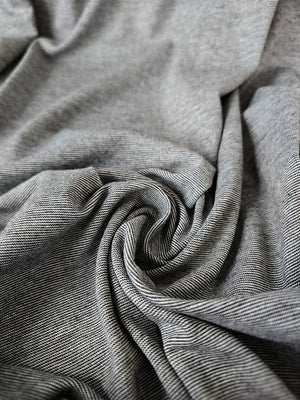 Jersey Knit Print | Bamboo Ministripe - Charcoal - Fabric + Flow Textile Co.
