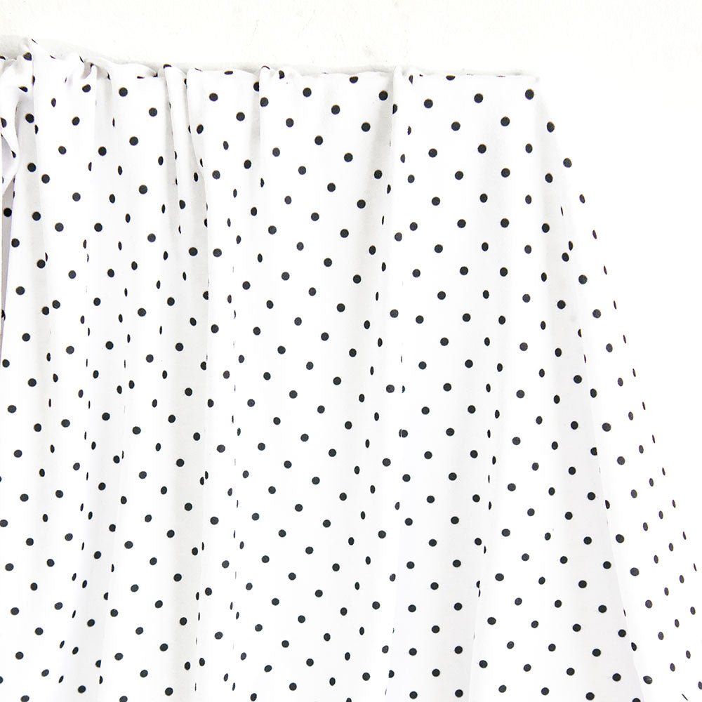 Jersey Knit Print | White Polka Dots - Fabric + Flow Textile Co.