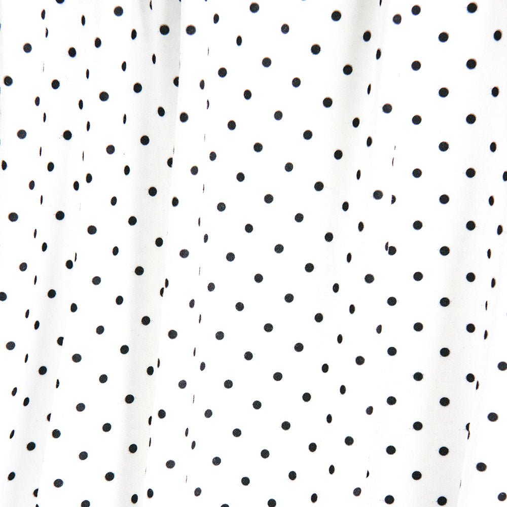 Jersey Knit Print | White Polka Dots - Fabric + Flow Textile Co.