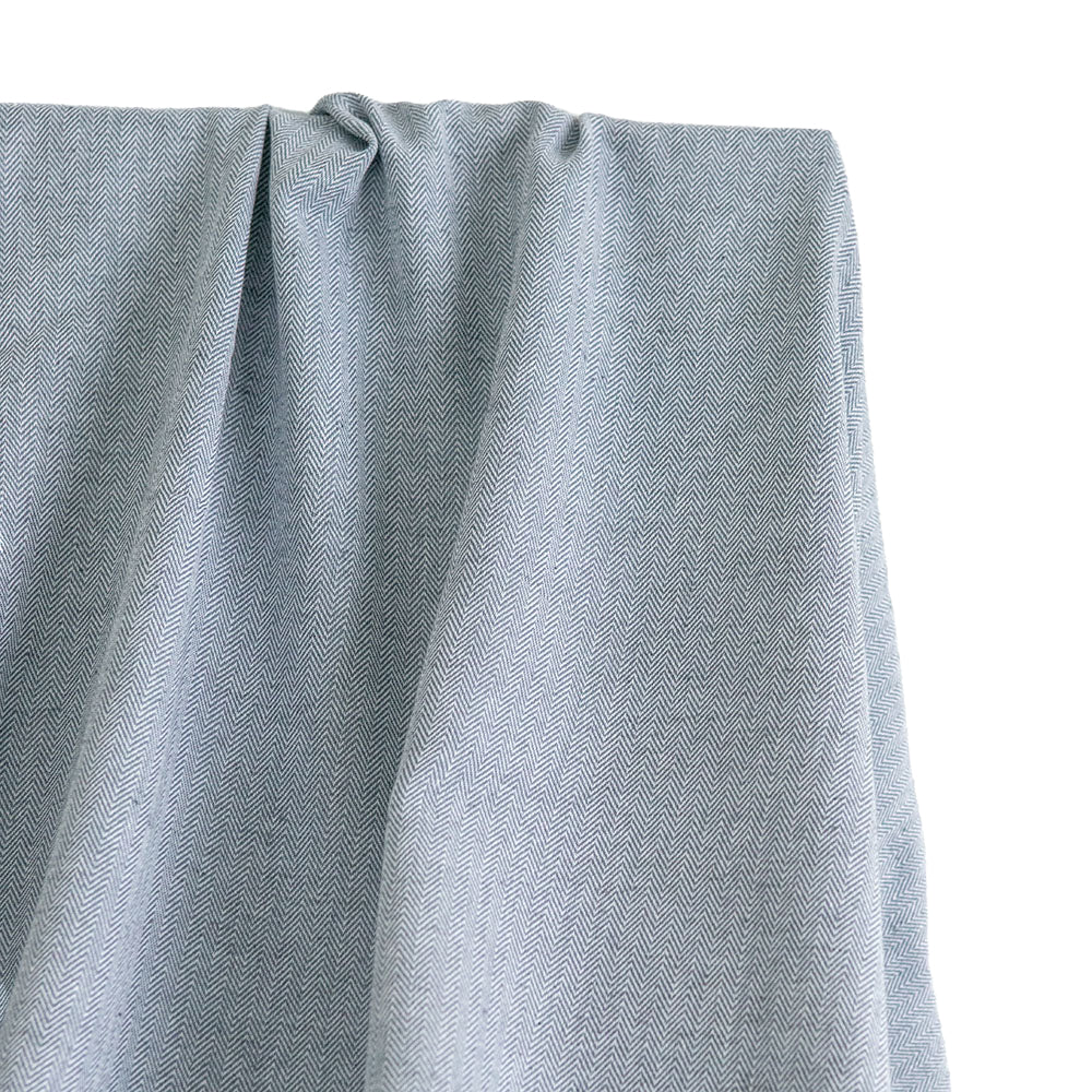 Linen Herringbone | Acidwash Blue - Fabric + Flow Textile Co.