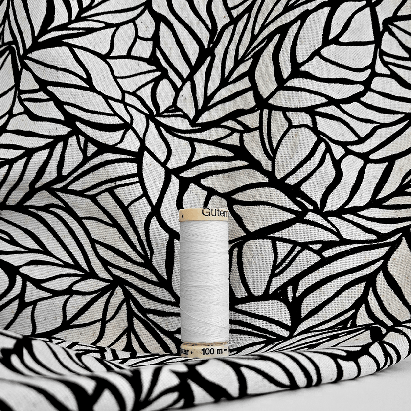 Linen Print | Noir Botanica - Fabric + Flow Textile Co.