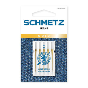SCHMETZ Gold Denim Needle 90/14 for sewing denim and heavy fabrics