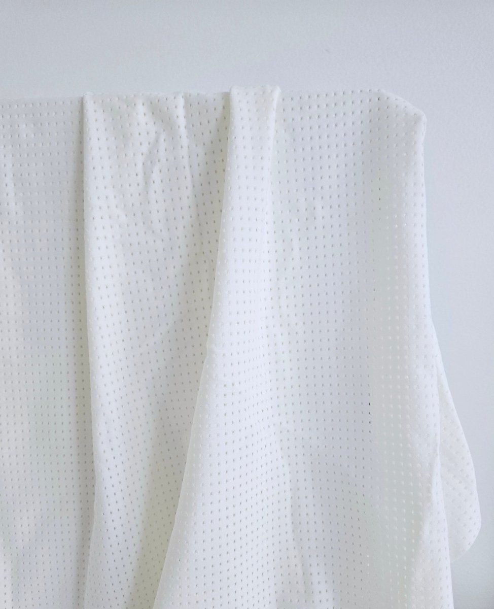 Perforated Mesh | Chalk White - Fabric + Flow Textile Co.