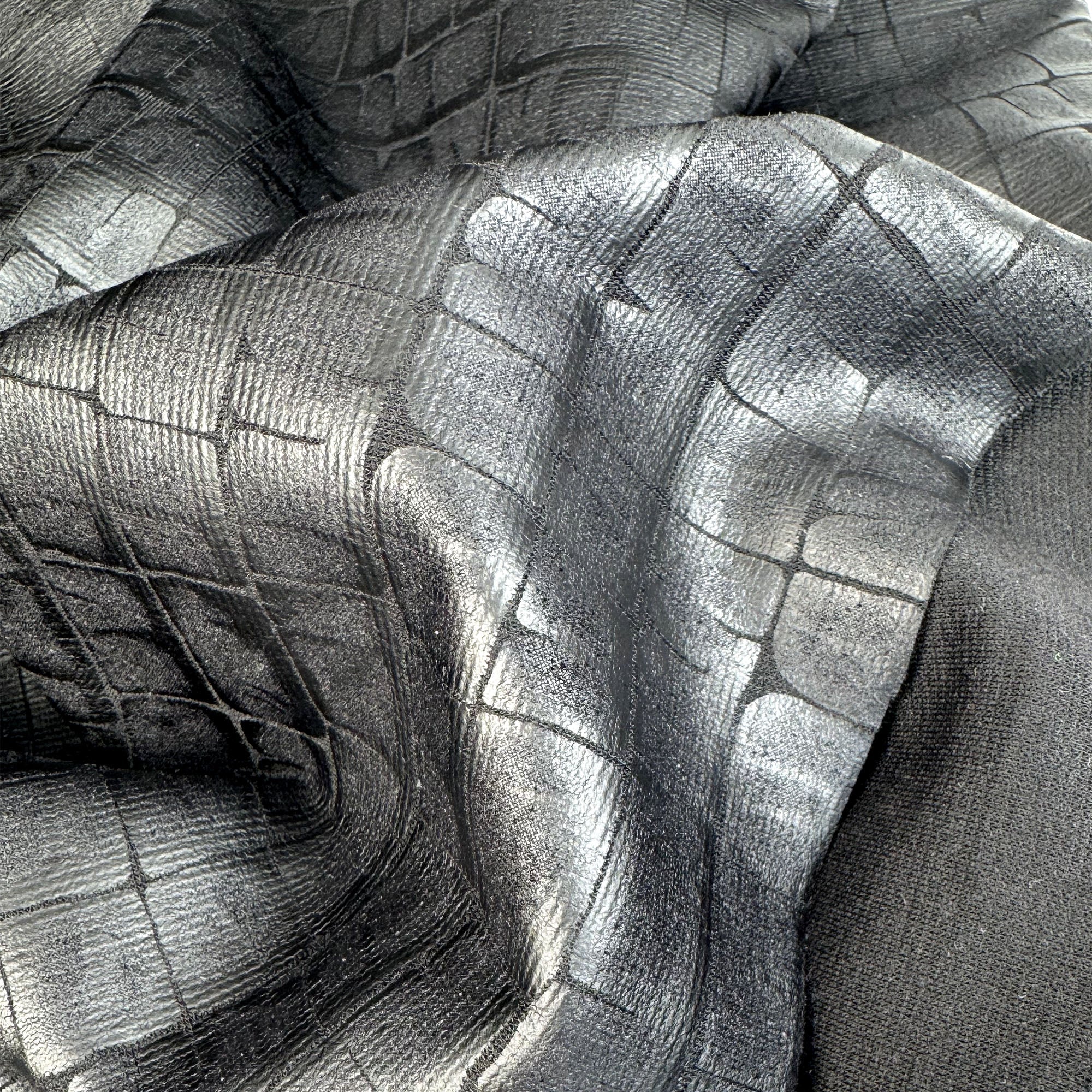 Ponte Knit Print | Textured Black - Fabric + Flow Textile Co.