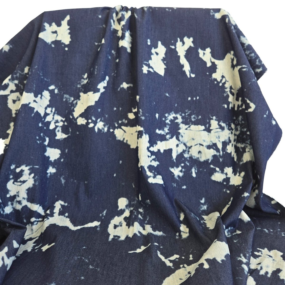 REMNANT | Denim | Tie Dye - 0.75m Piece - Fabric + Flow Textile Co.