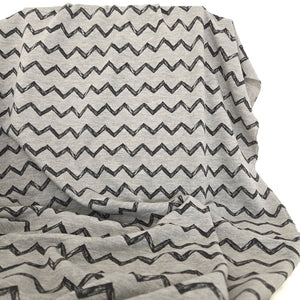 REMNANT |French Terry | Black Zig Zag - 2m Piece - Fabric + Flow Textile Co.