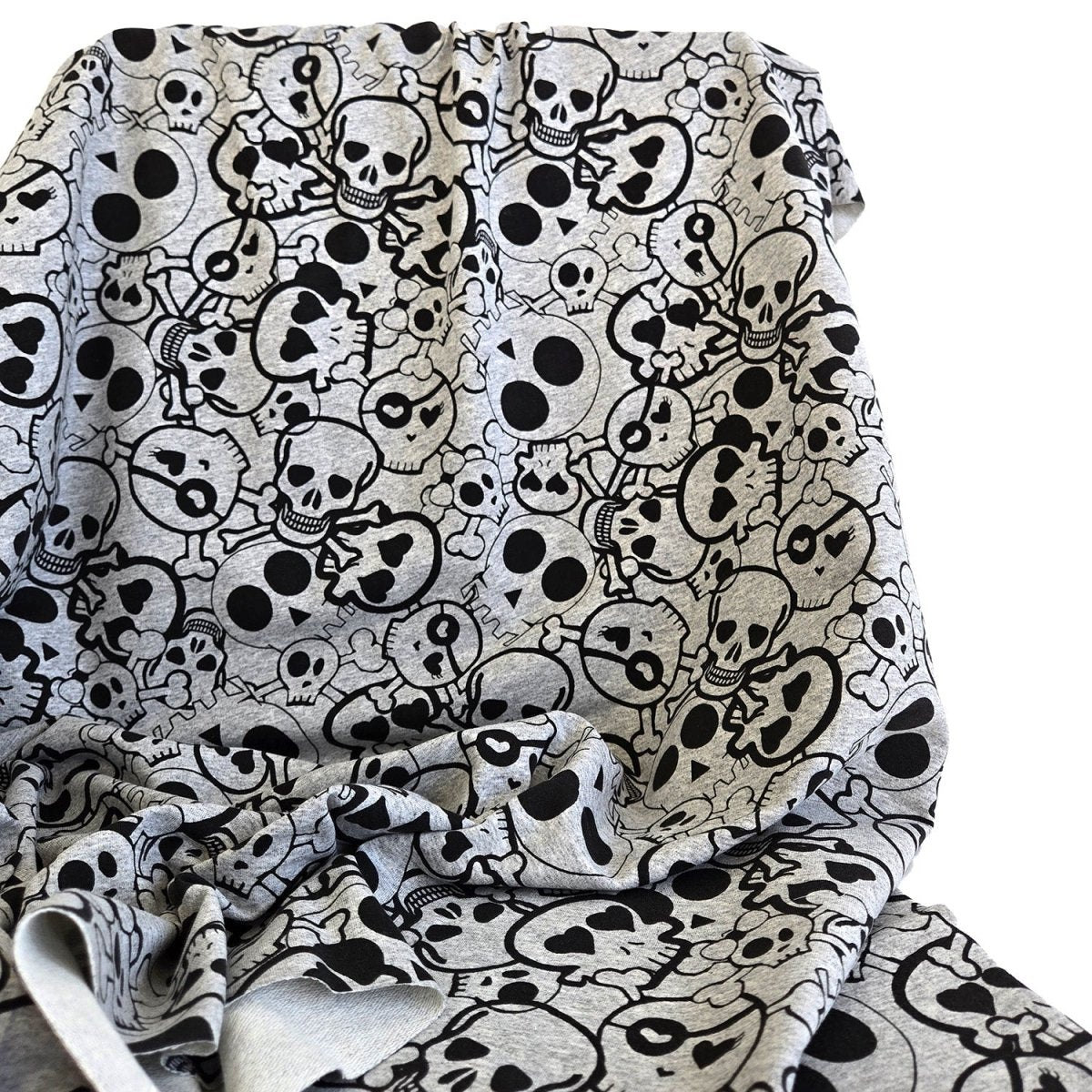 REMNANT | French Terry | Skulls - 2.5m Piece - Fabric + Flow Textile Co.