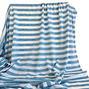 REMNANT |Jersey Knit | Blue Stripes - 1m Piece - Fabric + Flow Textile Co.