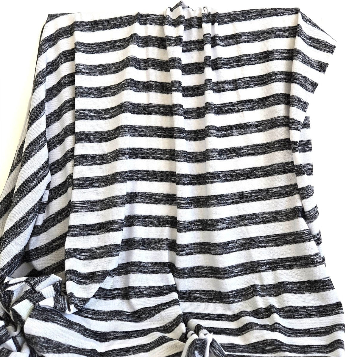 REMNANT |Jersey Knit | Grey Stripes - 0.5m Piece - Fabric + Flow Textile Co.