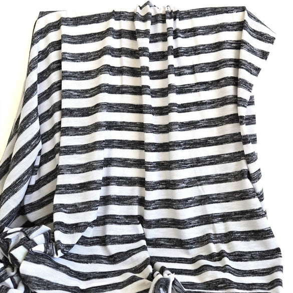 REMNANT |Jersey Knit | Grey Stripes - 0.5m Piece - Fabric + Flow Textile Co.