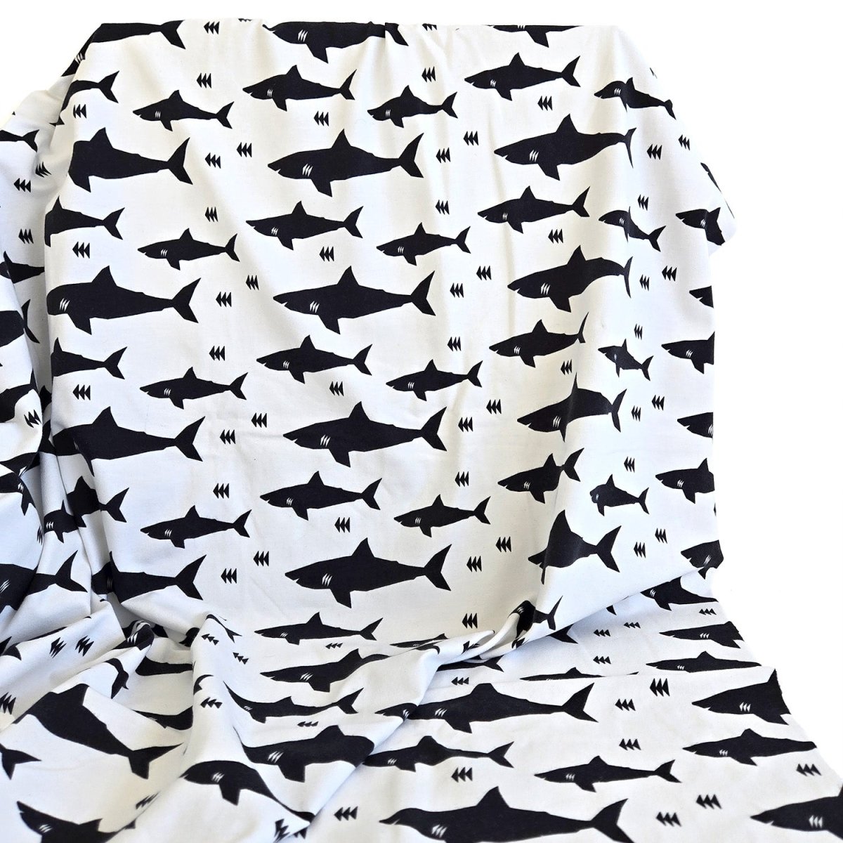 REMNANT |Jersey Knit Print | Sharks - 1.5m Piece - Fabric + Flow Textile Co.
