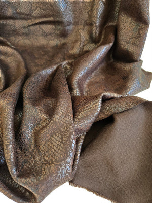 REMNANT | Ponte Knit | Brown Snake Print - 1.25m Piece - Fabric + Flow Textile Co.