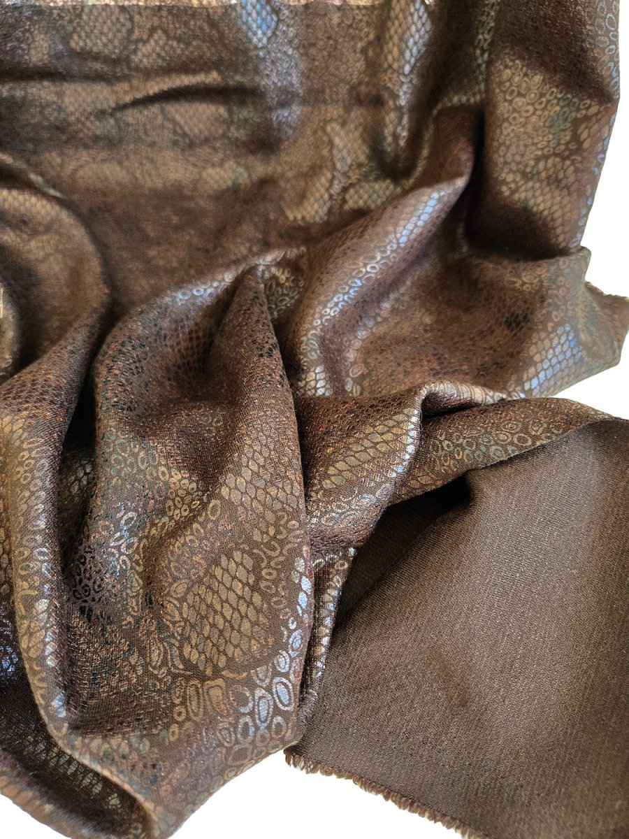 REMNANT | Ponte Knit | Brown Snake Print - 1.25m Piece - Fabric + Flow Textile Co.