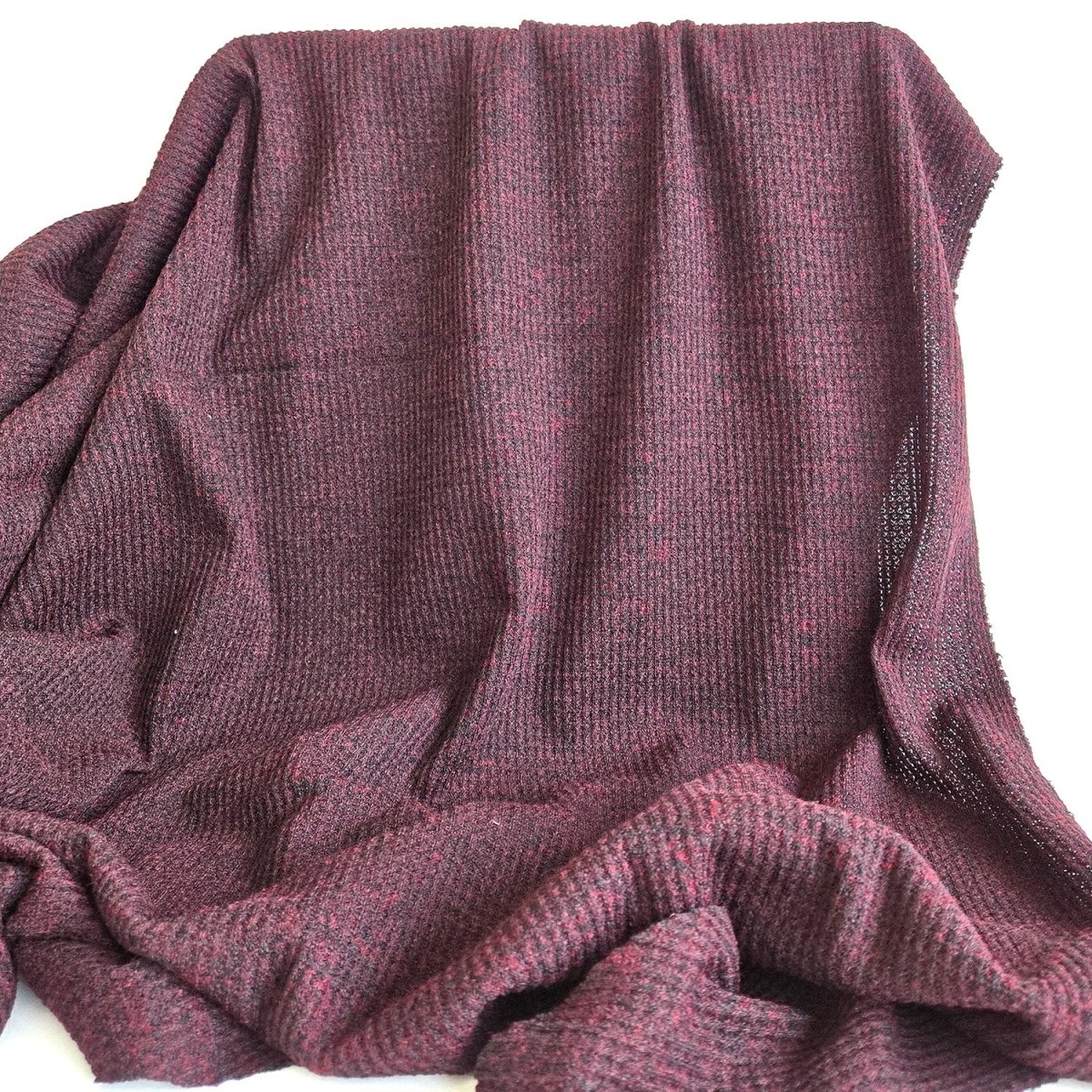 REMNANT |Sweater Knit | Waffle - Red - 2m+ Piece - Fabric + Flow Textile Co.