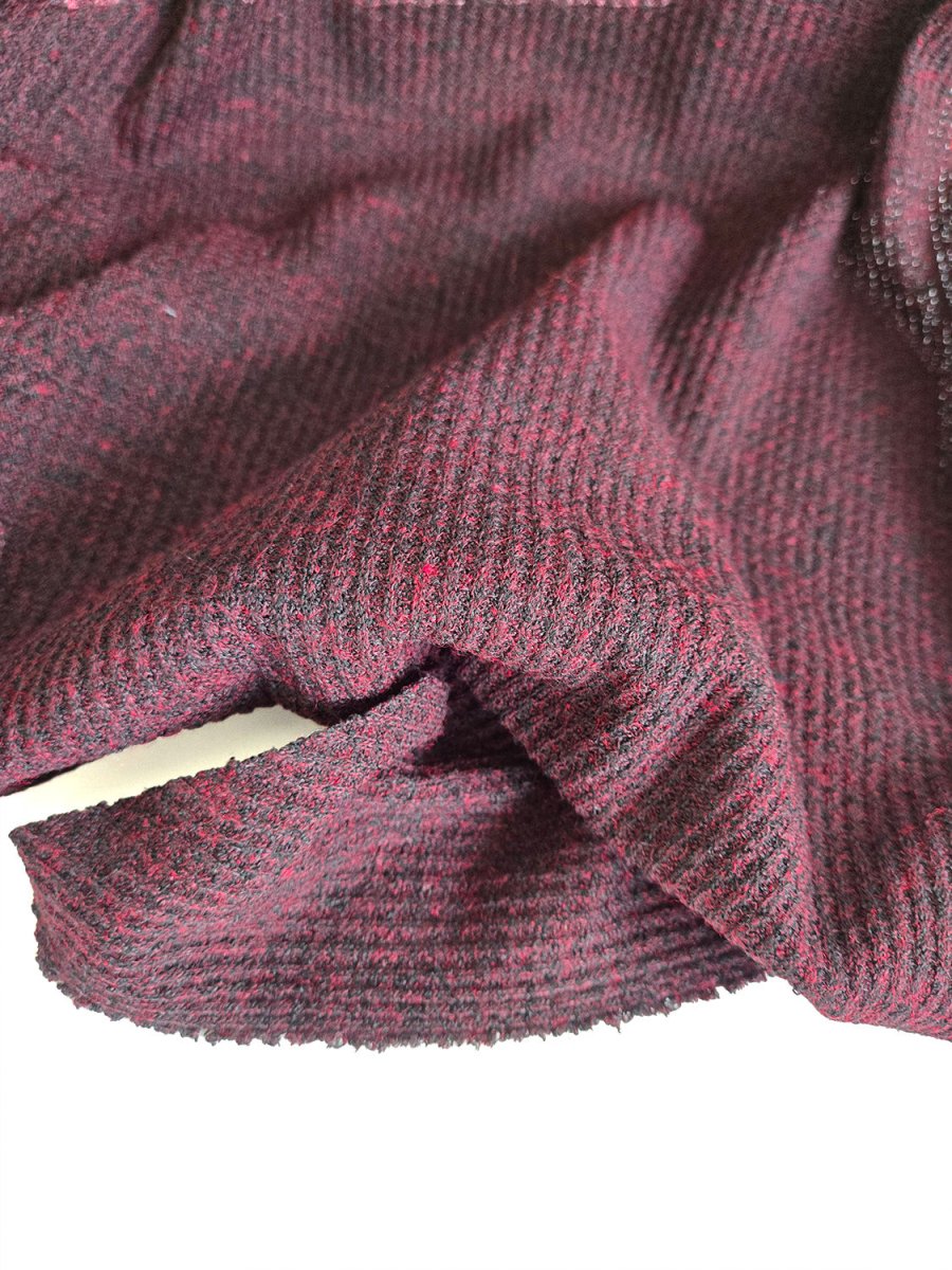 REMNANT |Sweater Knit | Waffle - Red - 2m+ Piece - Fabric + Flow Textile Co.