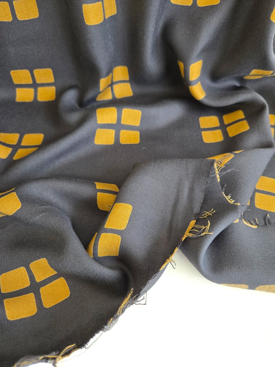 REMNANT | Woven | Grey Pane Print - 3.25m Piece - Fabric + Flow Textile Co.