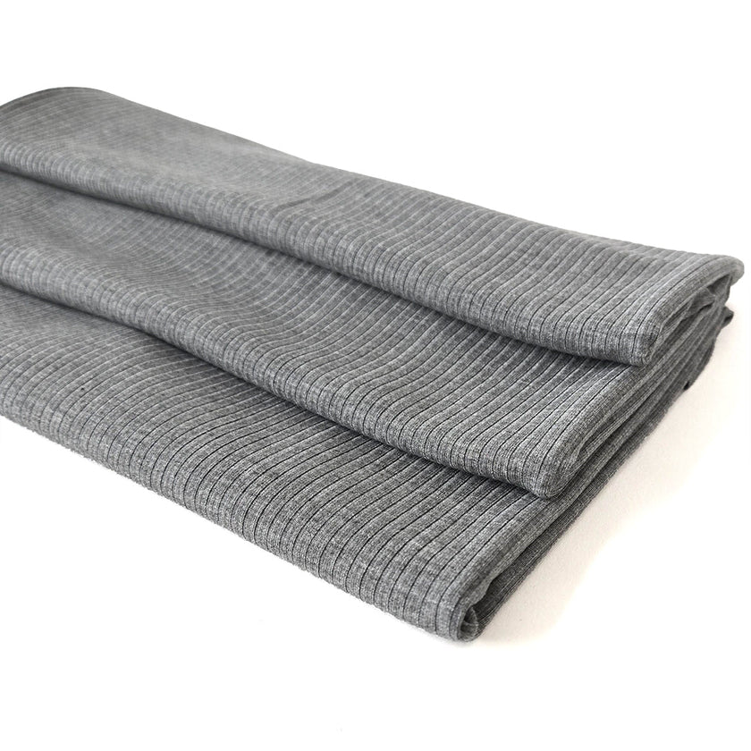 Ribbed Knit | Bamboo - Fog - Fabric + Flow Textile Co.