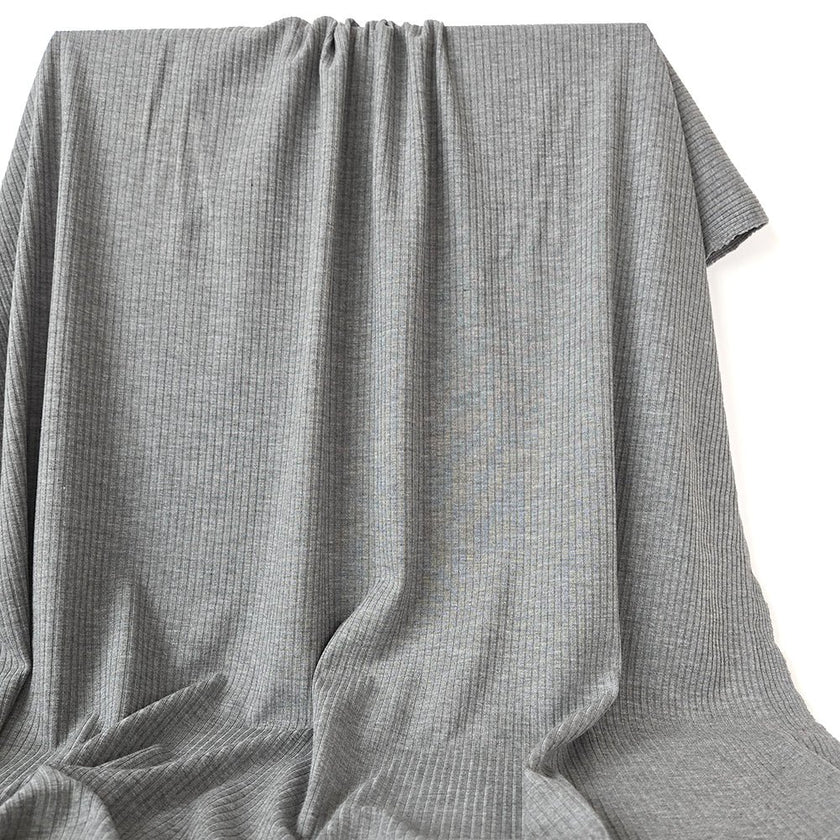 Ribbed Knit | Bamboo - Fog - Fabric + Flow Textile Co.
