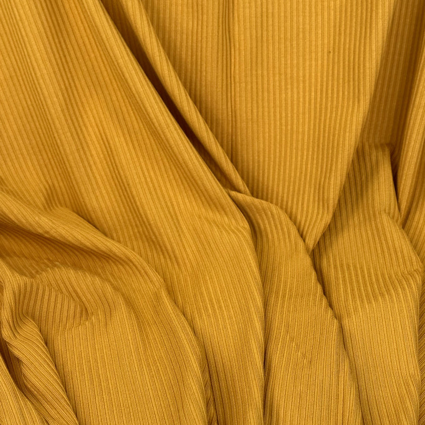 Ribbed Knit | Bamboo - Mustard - Fabric + Flow Textile Co.