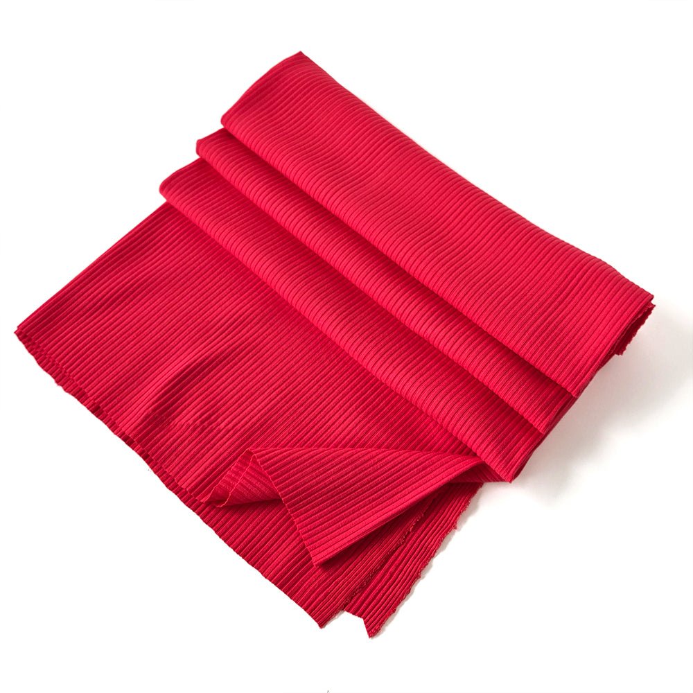 Ribbed Knit | Bamboo - Vibrant Coral - Fabric + Flow Textile Co.
