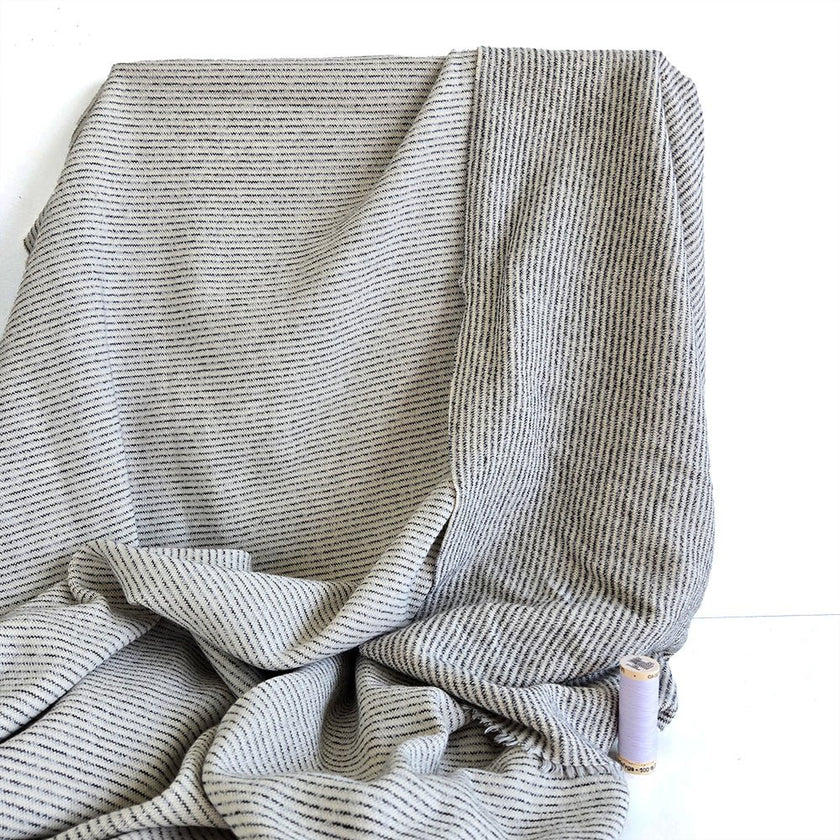 Ribbed Knit | Cotton - Salt and Pepper - Fabric + Flow Textile Co.