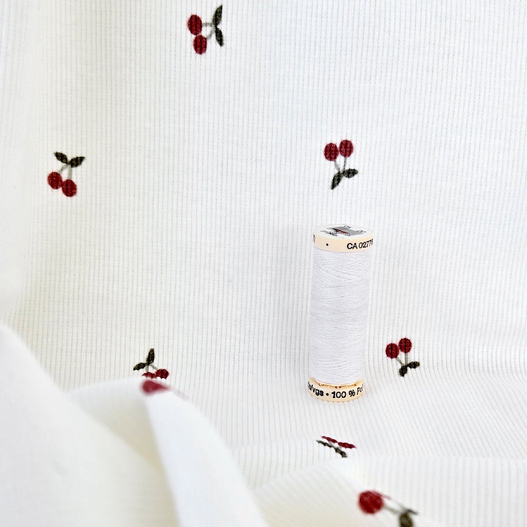Ribbed Print Knit | Cotton - Sweet Cherries - Fabric + Flow – Fabric ...