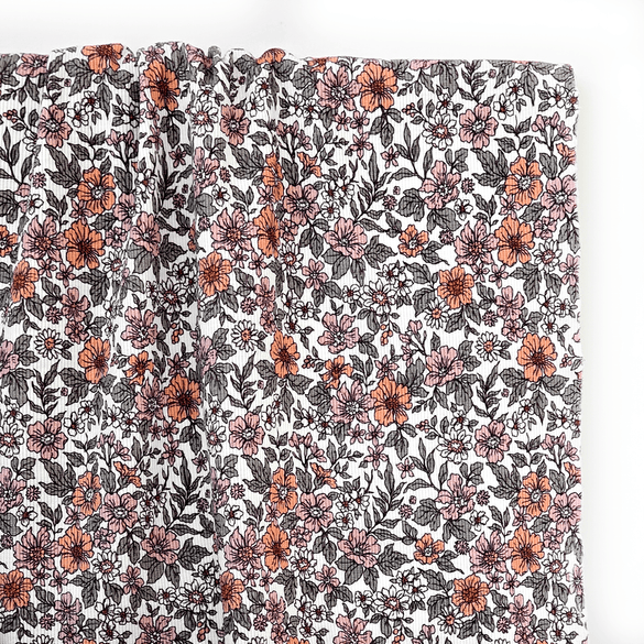 Ribbed Print Knit | Cotton - Victorian Blooms - Fabric + Flow Textile Co.