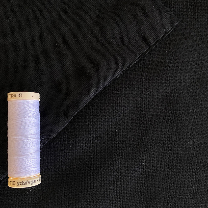 Ribbing Tubular | Cotton - Black - Fabric + Flow Textile Co.