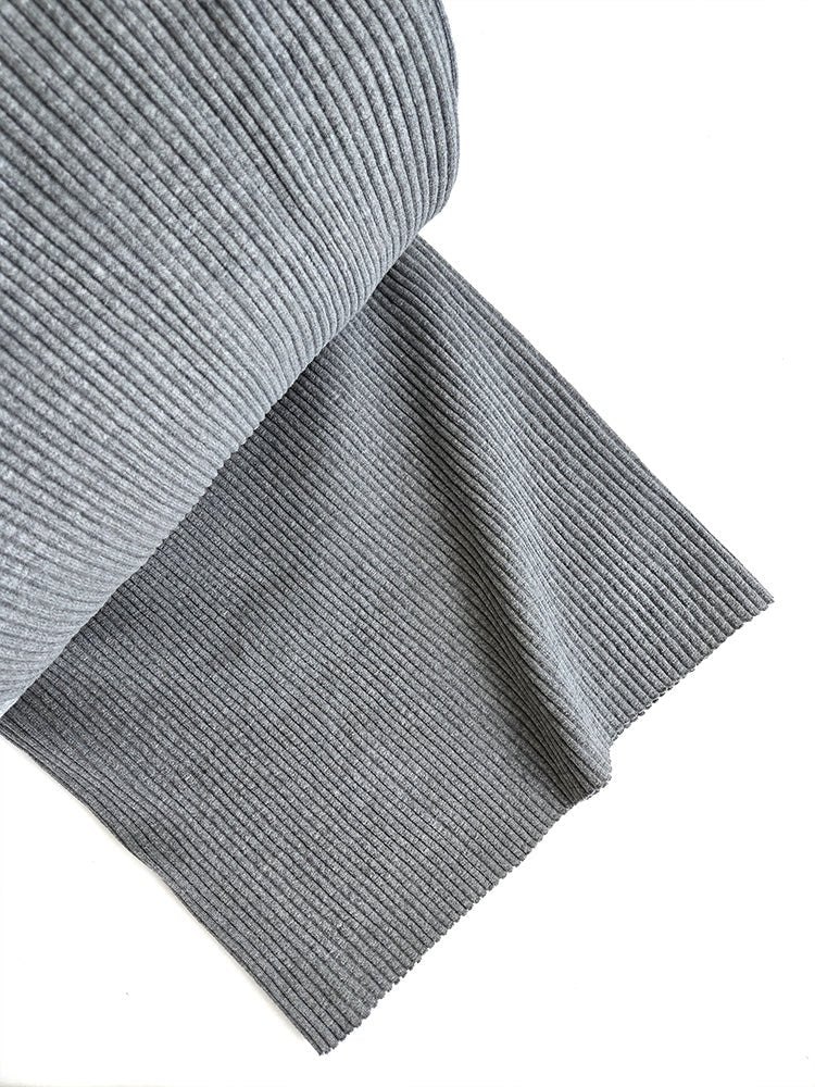 Ribbing Tubular | Cotton - Melange Grey 3x3 Rib - Fabric + Flow Textile Co.