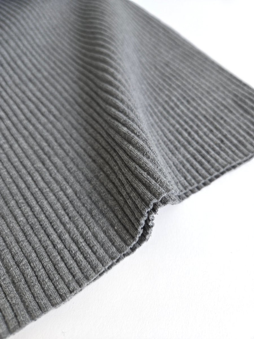 Ribbing Tubular | Cotton - Melange Grey 3x3 Rib - Fabric + Flow Textile Co.