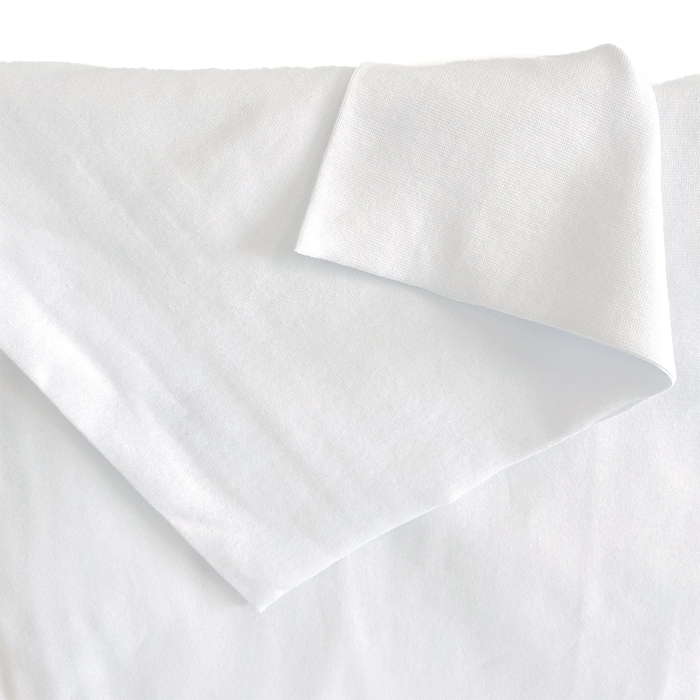 Ribbing Tubular | Cotton - Optical White - Fabric + Flow Textile Co.