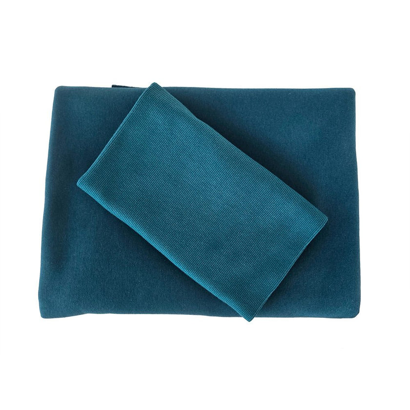 Ribbing Tubular | Cotton - Peacock - Fabric + Flow Textile Co.