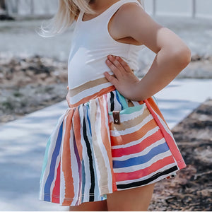 Woven | Cotton Stretch Sateen Rainbow Stripe