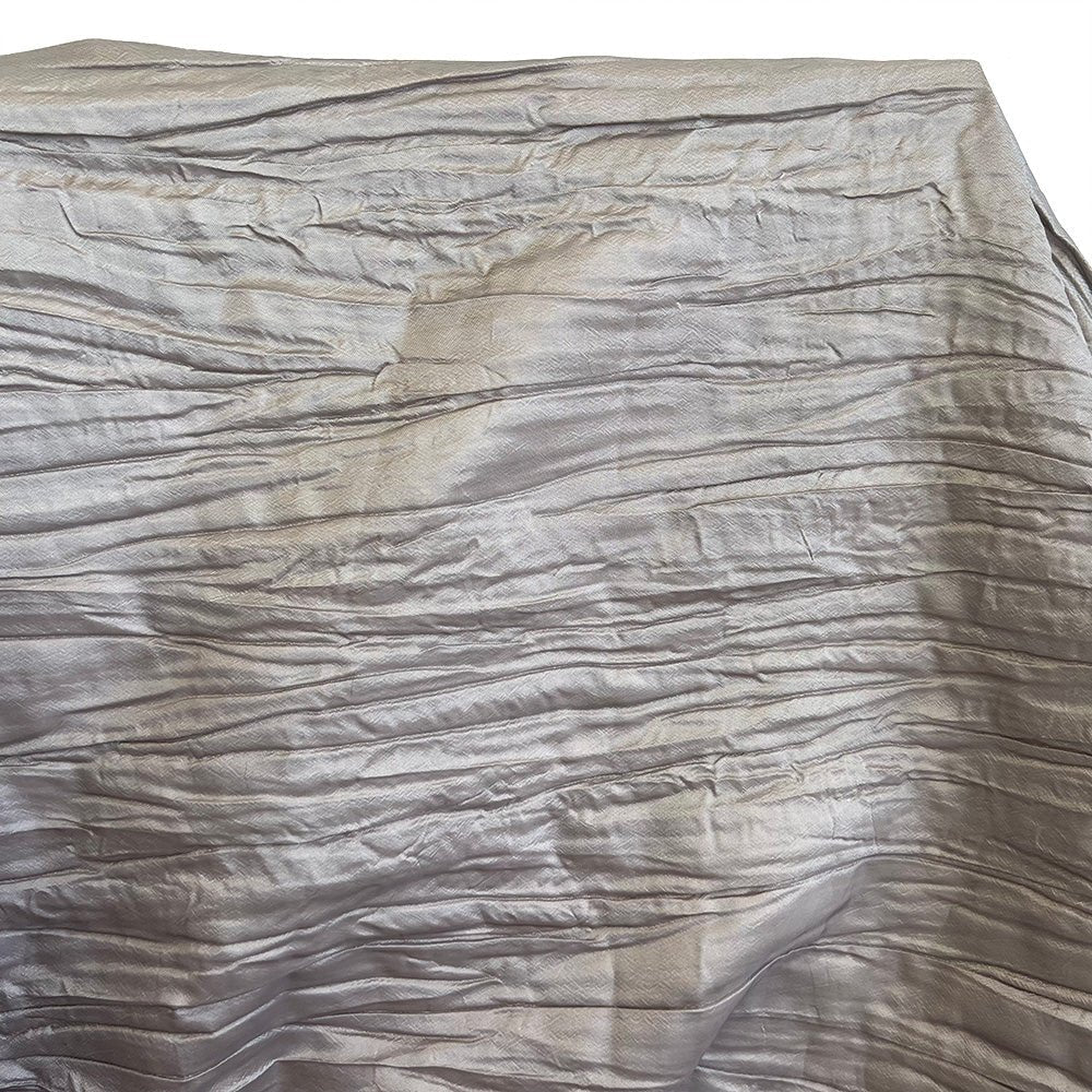 Satin | Silver Crinkle - Fabric + Flow Textile Co.