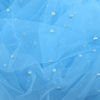 Sheer | Mesh - Blue Metallic Pearls - Fabric + Flow Textile Co.