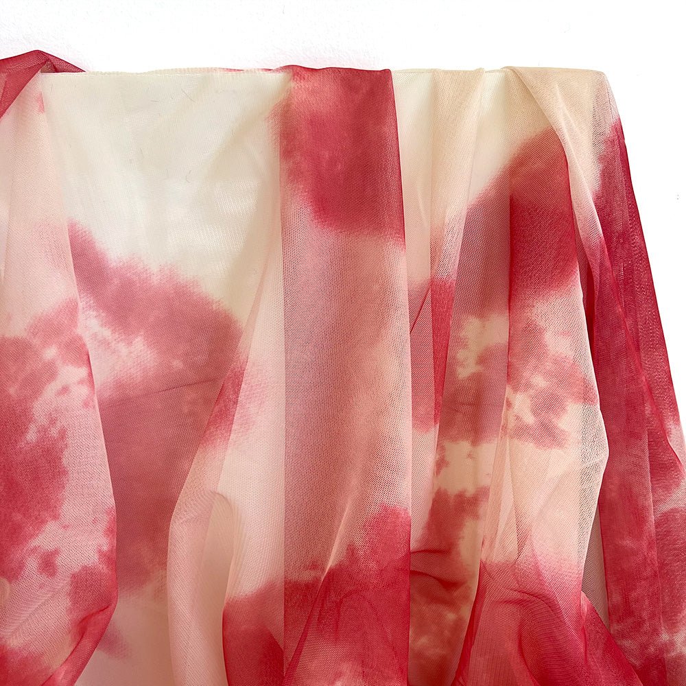 Sheer | Mesh Print - Coral Splash - Fabric + Flow Textile Co.