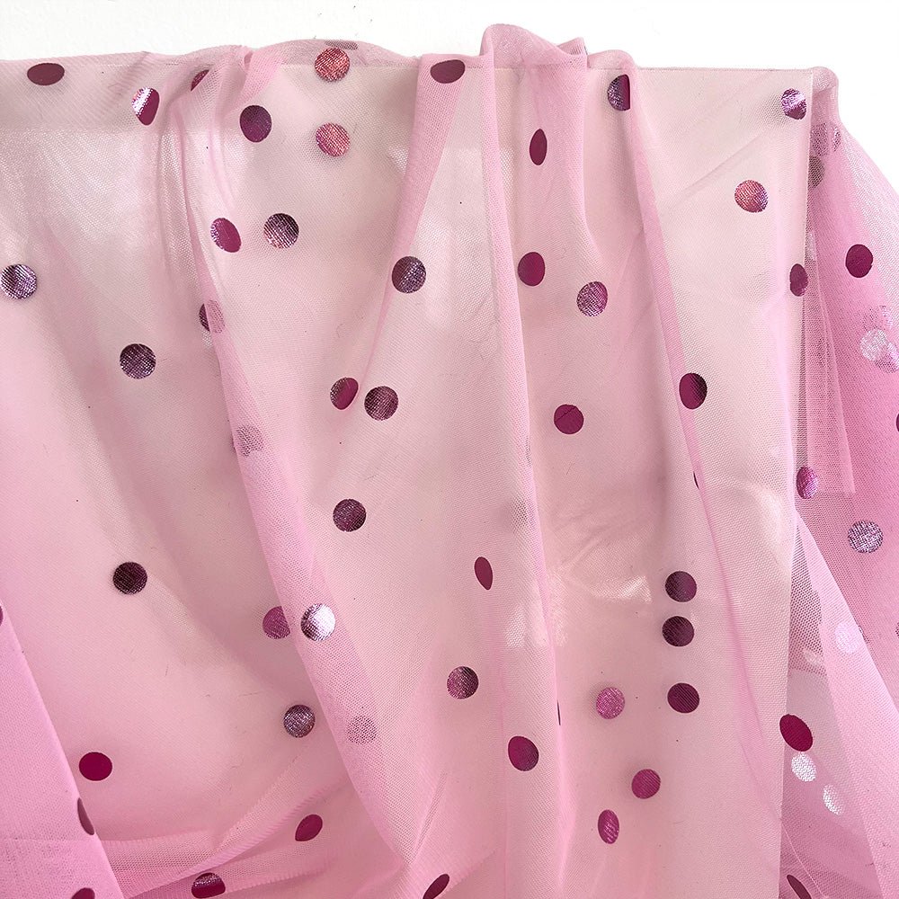 Sheer | Sleek Dots - Peony Pink - Fabric + Flow Textile Co.