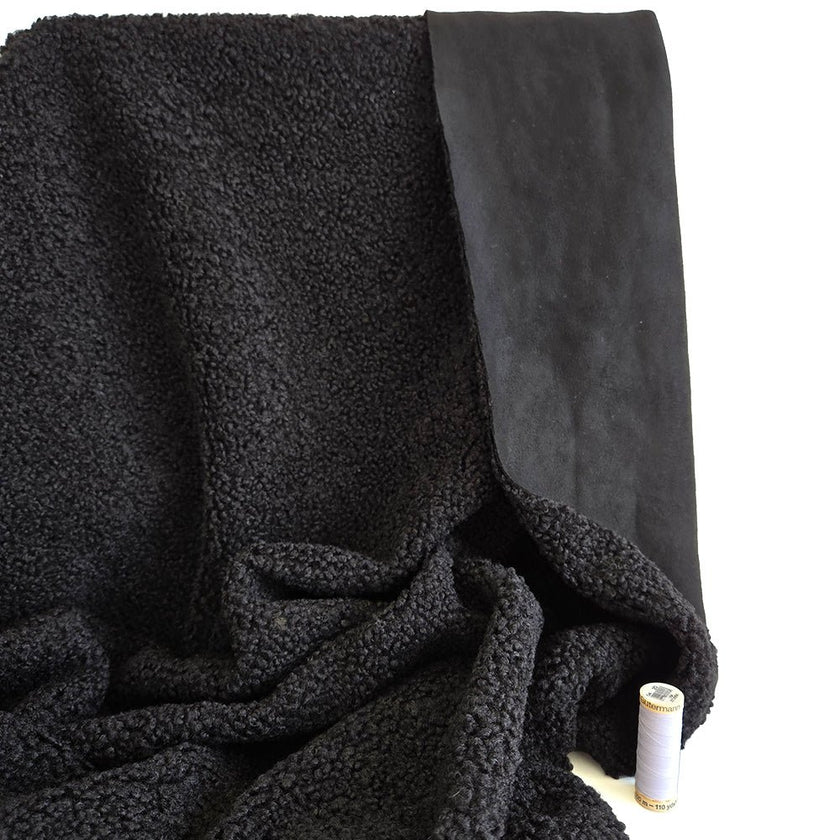 Sherpa Suede | Black - Fabric + Flow Textile Co.